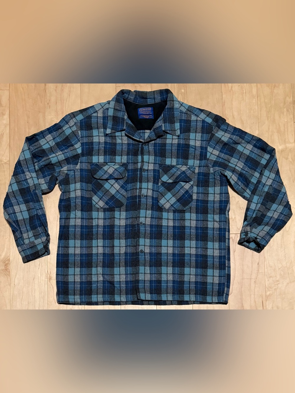 Pendleton Board Shirt Wool Flannel Blue Plaid Beach Boys Limited Edition XL